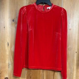 Maison Jules Red Velvet Blouse